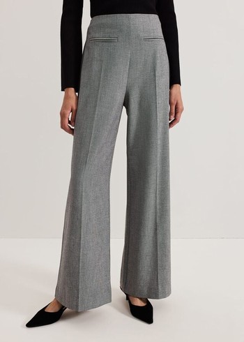 Phase Eight Dilly Pleat Detail Wide Leg Trousers Grey Canada | LQJOVI-817